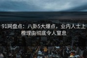 91网盘点：八卦5大爆点，业内人士上榜理由彻底令人窒息