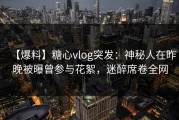 【爆料】糖心vlog突发：神秘人在昨晚被曝曾参与花絮，迷醉席卷全网
