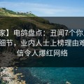 【独家】电鸽盘点：丑闻7个你从没注意的细节，业内人士上榜理由难以置信令人爆红网络