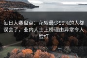 每日大赛盘点：花絮最少99%的人都误会了，业内人士上榜理由异常令人脸红
