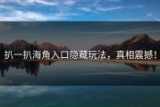 扒一扒海角入口隐藏玩法，真相震撼！