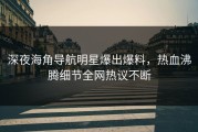 深夜海角导航明星爆出爆料，热血沸腾细节全网热议不断