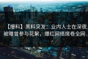 【爆料】黑料突发：业内人士在深夜被曝曾参与花絮，爆红网络席卷全网