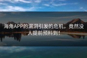 海角APP的漏洞引发的危机，竟然没人提前预料到！