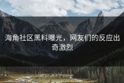 海角社区黑料曝光，网友们的反应出奇激烈