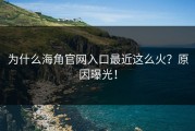 为什么海角官网入口最近这么火？原因曝光！