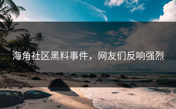 海角社区黑料事件，网友们反响强烈