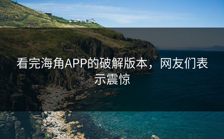 看完海角APP的破解版本，网友们表示震惊
