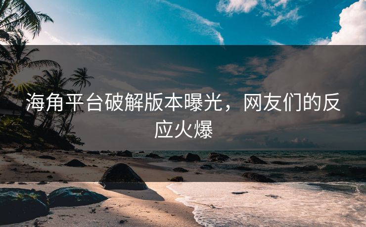 海角平台破解版本曝光，网友们的反应火爆