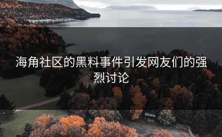 海角社区的黑料事件引发网友们的强烈讨论