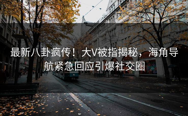 最新八卦疯传！大V被指揭秘，海角导航紧急回应引爆社交圈