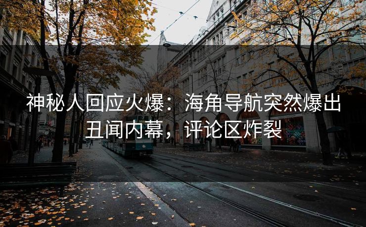 神秘人回应火爆：海角导航突然爆出丑闻内幕，评论区炸裂