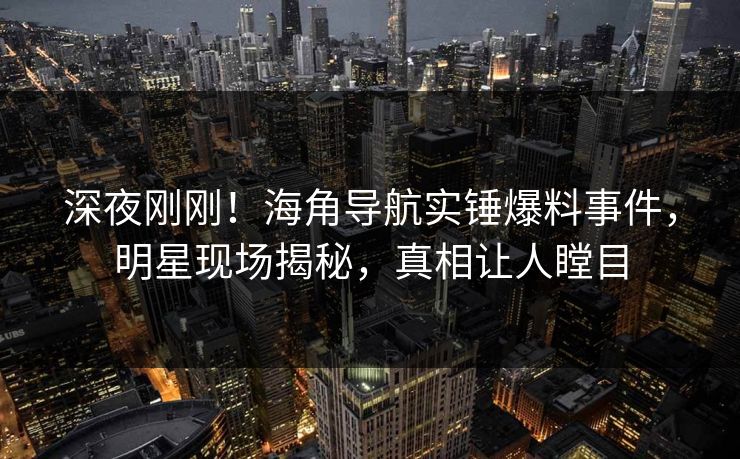 深夜刚刚！海角导航实锤爆料事件，明星现场揭秘，真相让人瞠目