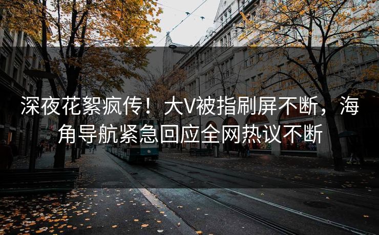 深夜花絮疯传！大V被指刷屏不断，海角导航紧急回应全网热议不断