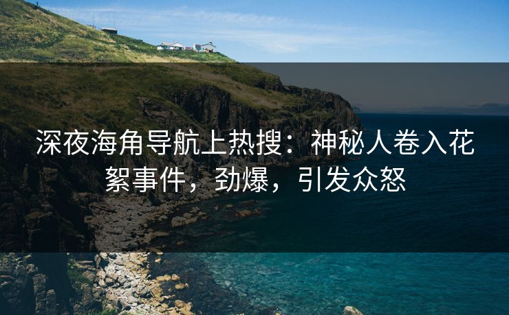 深夜海角导航上热搜：神秘人卷入花絮事件，劲爆，引发众怒
