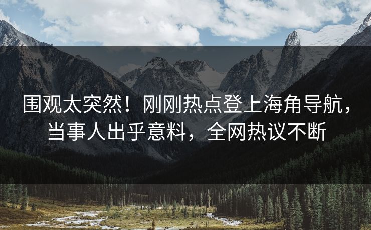 围观太突然！刚刚热点登上海角导航，当事人出乎意料，全网热议不断