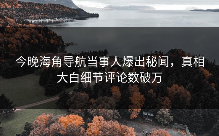 今晚海角导航当事人爆出秘闻，真相大白细节评论数破万